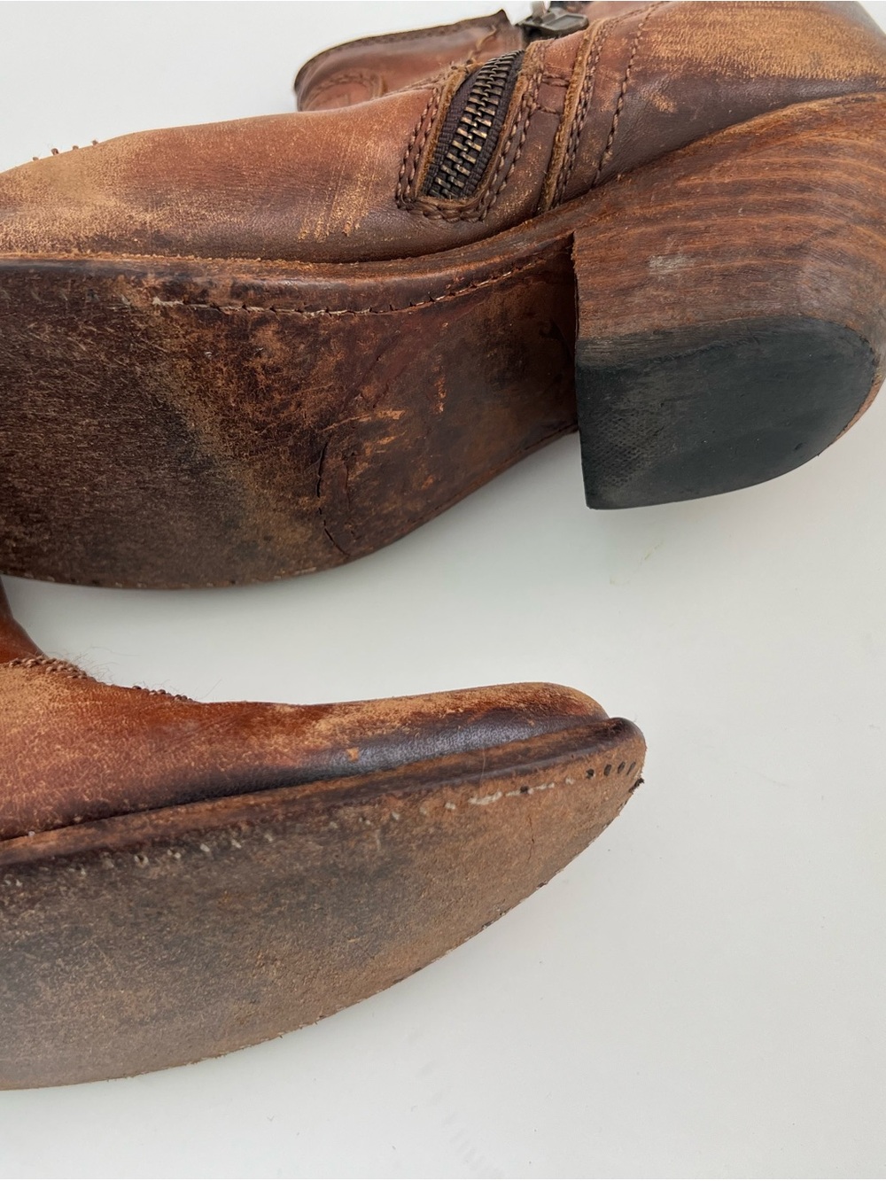 LIBERTY Black Brown Leather Ankle Booties - Picture 3 of 8